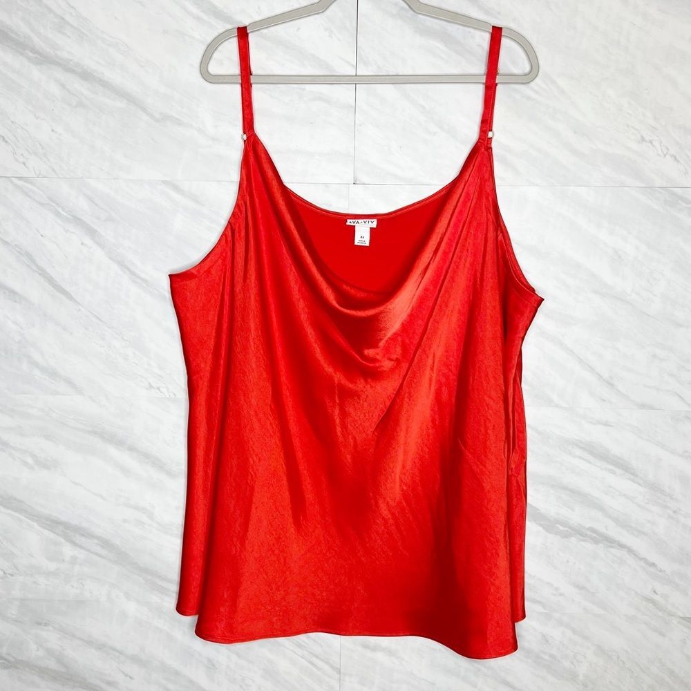 Ava & Viv Red Satin Tank Top 4X